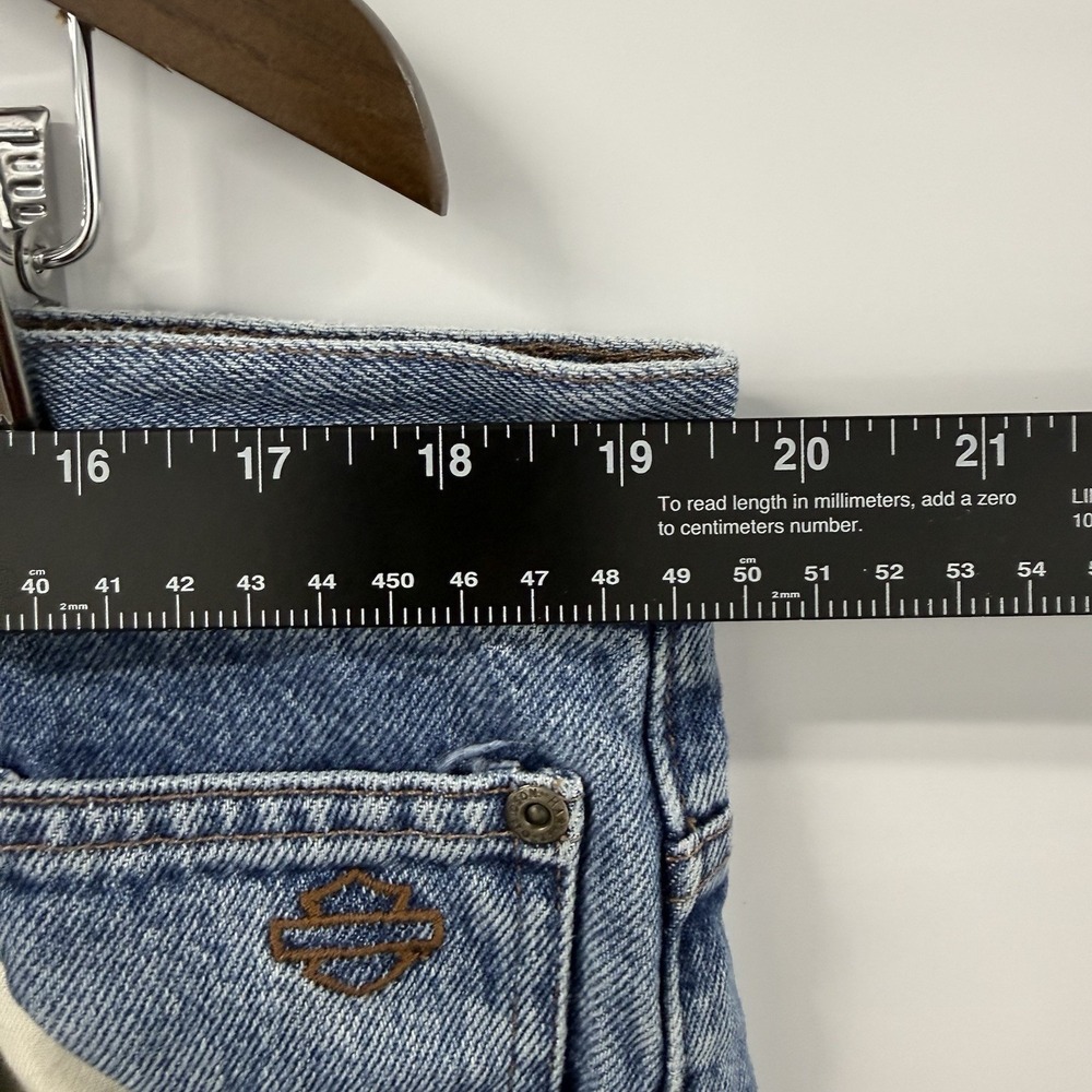 Vintage Harley Davidson MotorClothes Jeans Mens 38x34 Blue Biker Denim - Picture 8 of 10